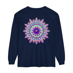 Colorful and intricate Psychedelic Mandala design long sleeve t-shirt for men and women