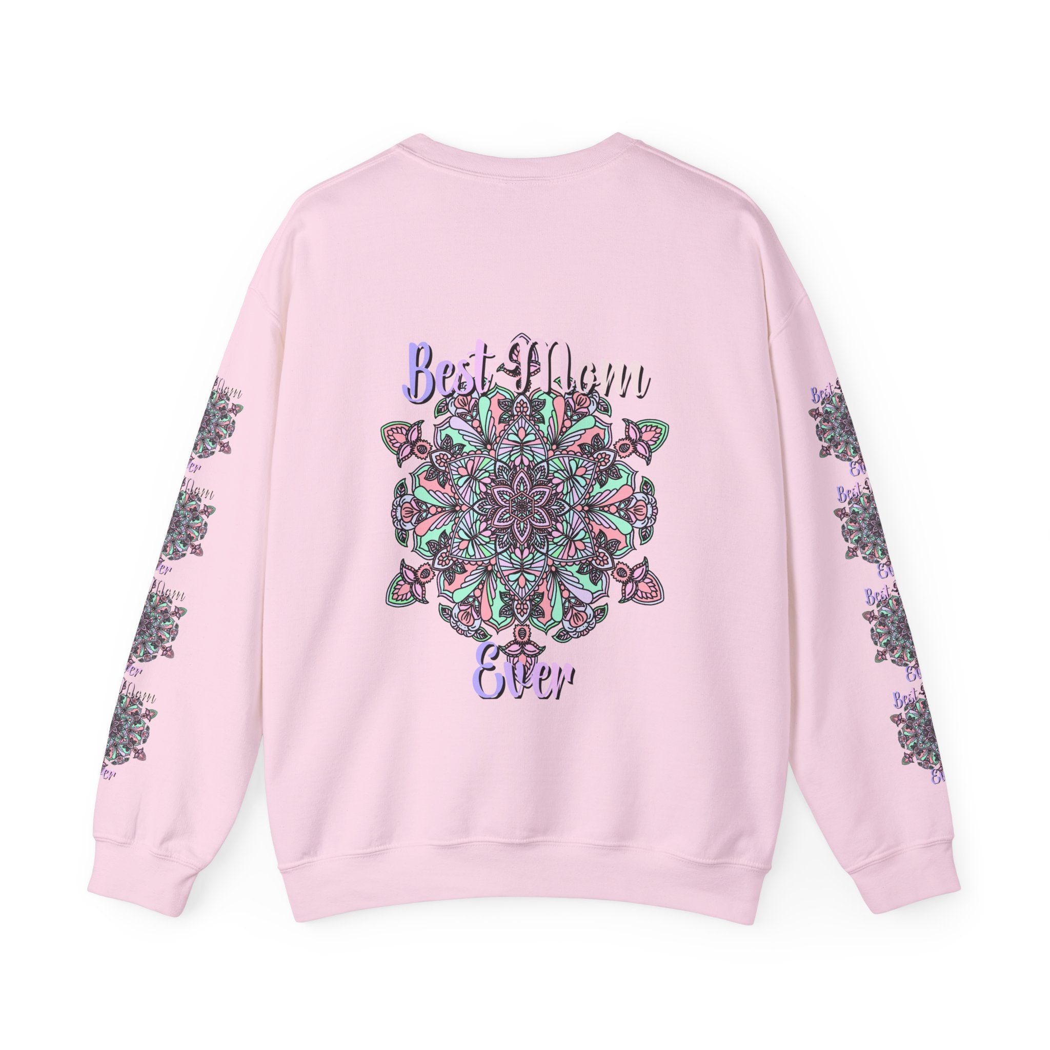 Sweatshirt mit Mandala-Design in Zartrosa und Lavendel für Mütter