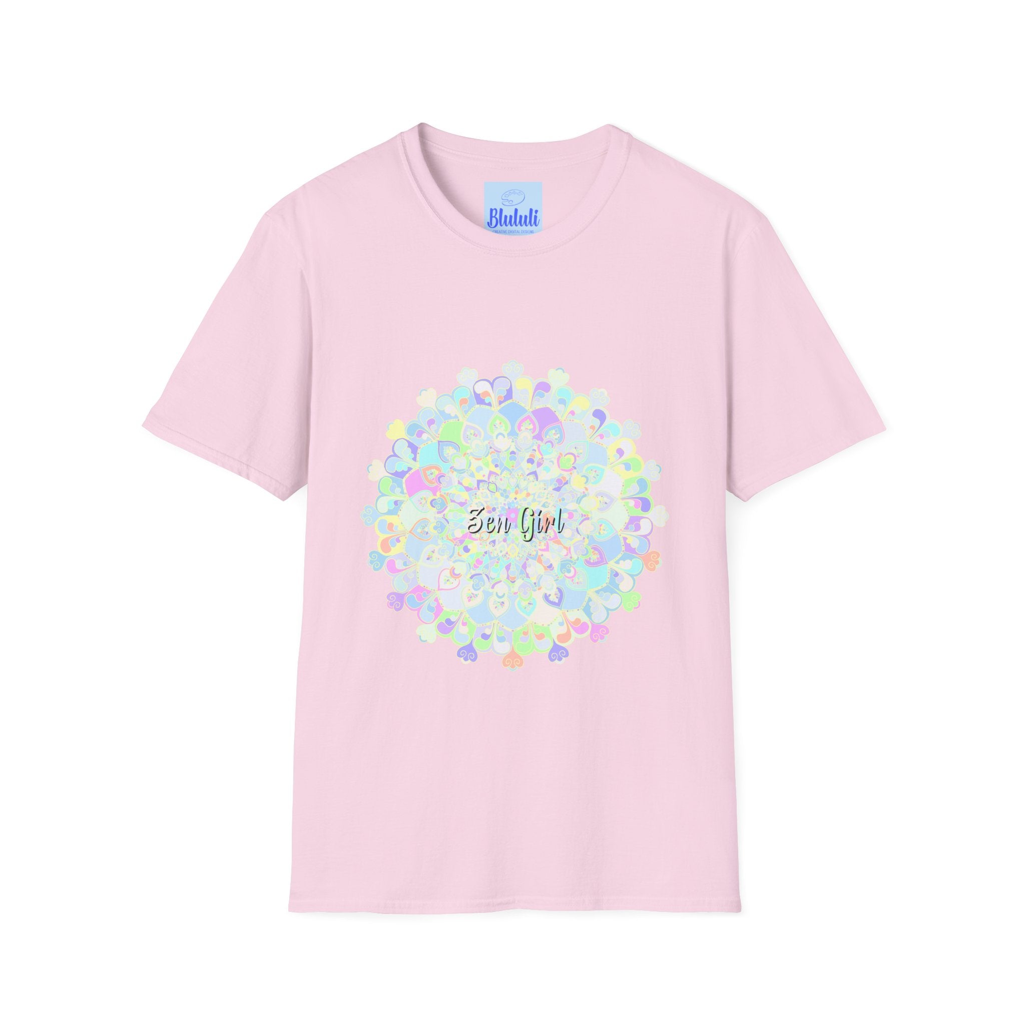 Colorful Mandala T-shirt with intricate and eye-catching design available for purchase