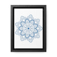 Handcrafted steel blue Mandala Design Wall Art on gallery canvas wraps, displayed in a vertical frame, for a unique and stunning addition to your home decor