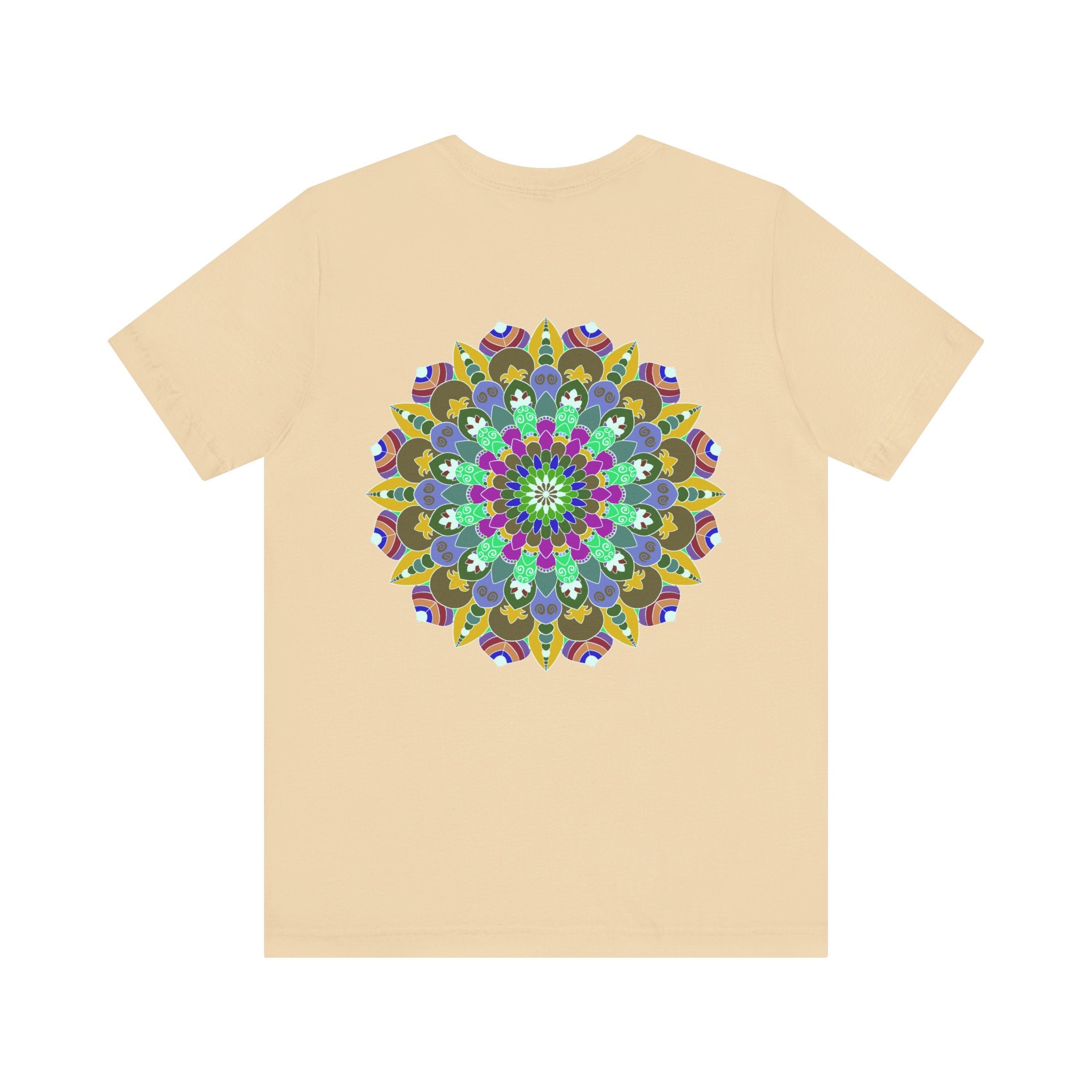 Beautiful vibrant mandala tee featuring intricate patterns for spiritual peace and harmony, perfect for yoga and meditation