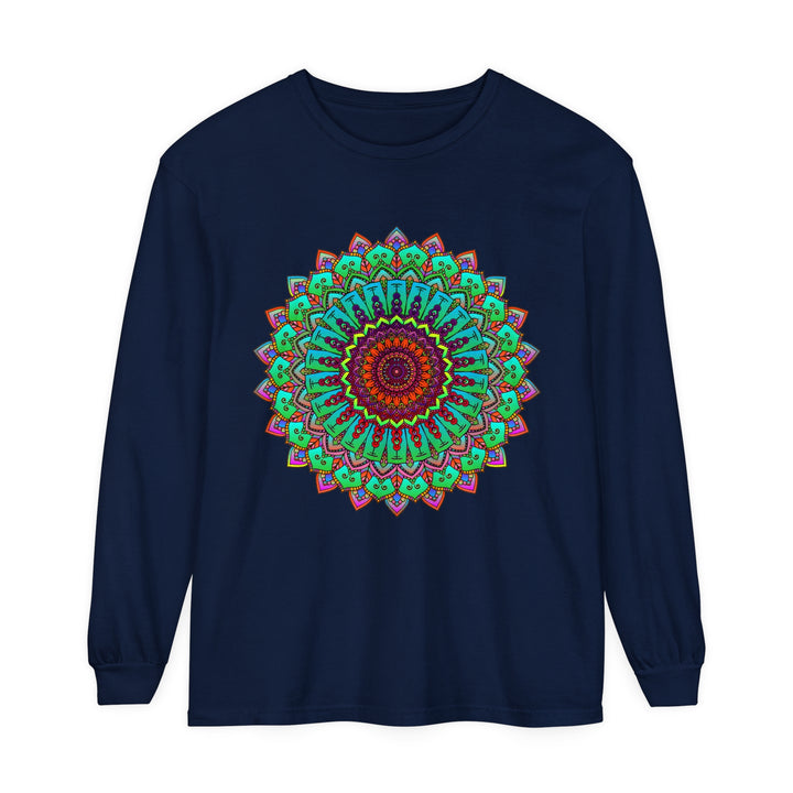 Vibrant Mandala Long Sleeve T-Shirt - Spiritual Art 5