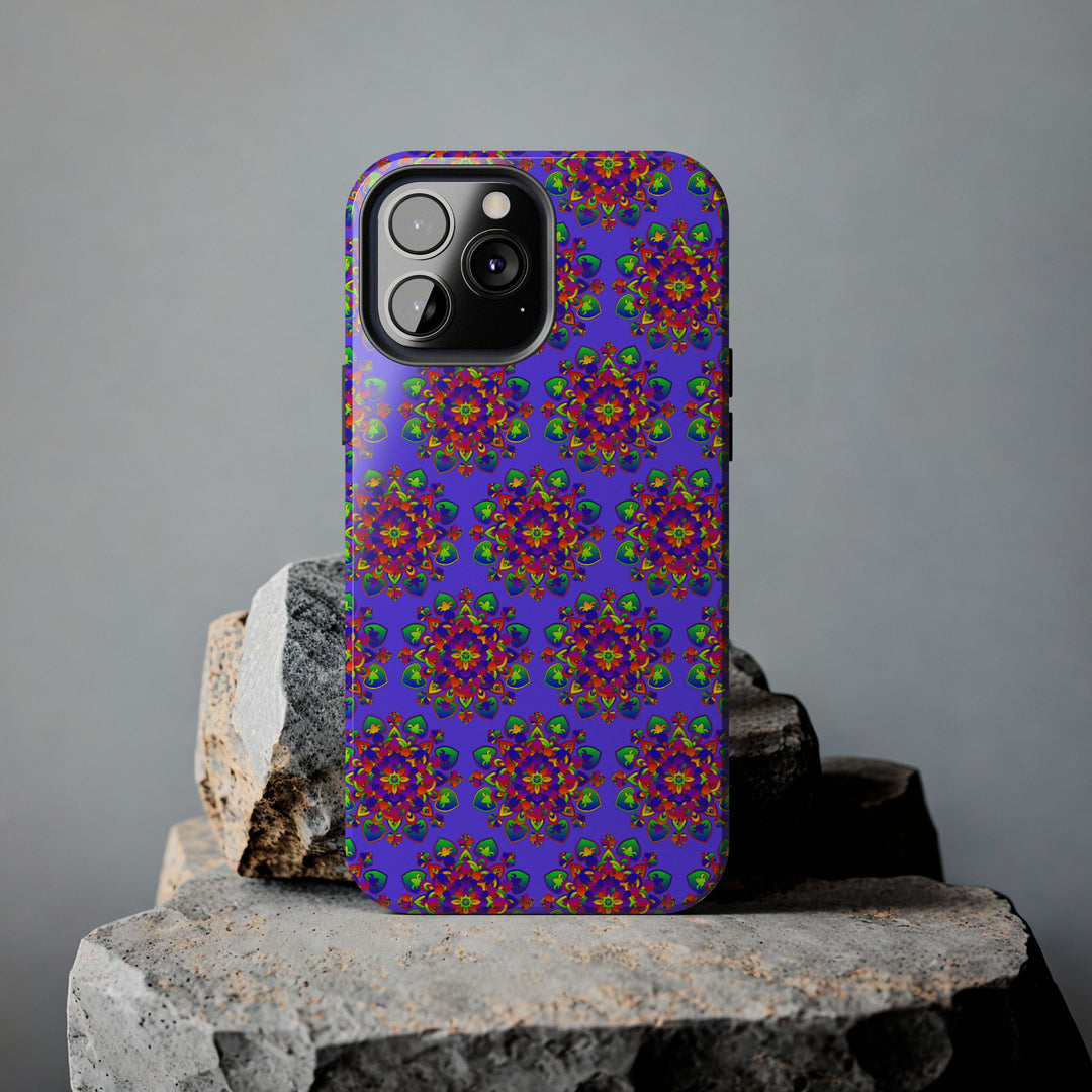 Tiled Hand Drawn Mandala Rainbow Phone Case - Standard alt text 78