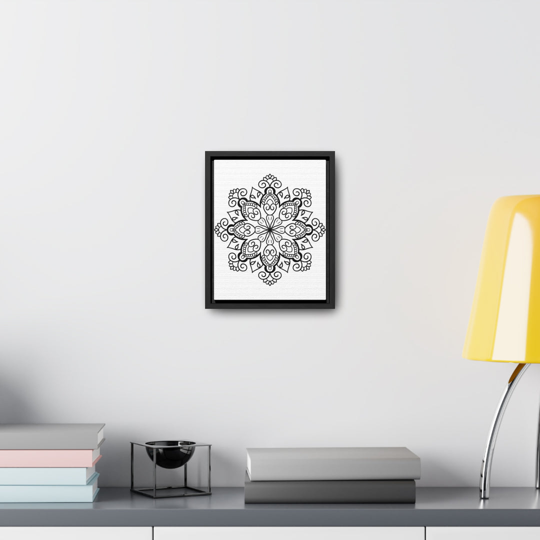 Mandala Handmade Art - Black & White Wall Art - Gallery Canvas Wraps, Vertical Frame 25