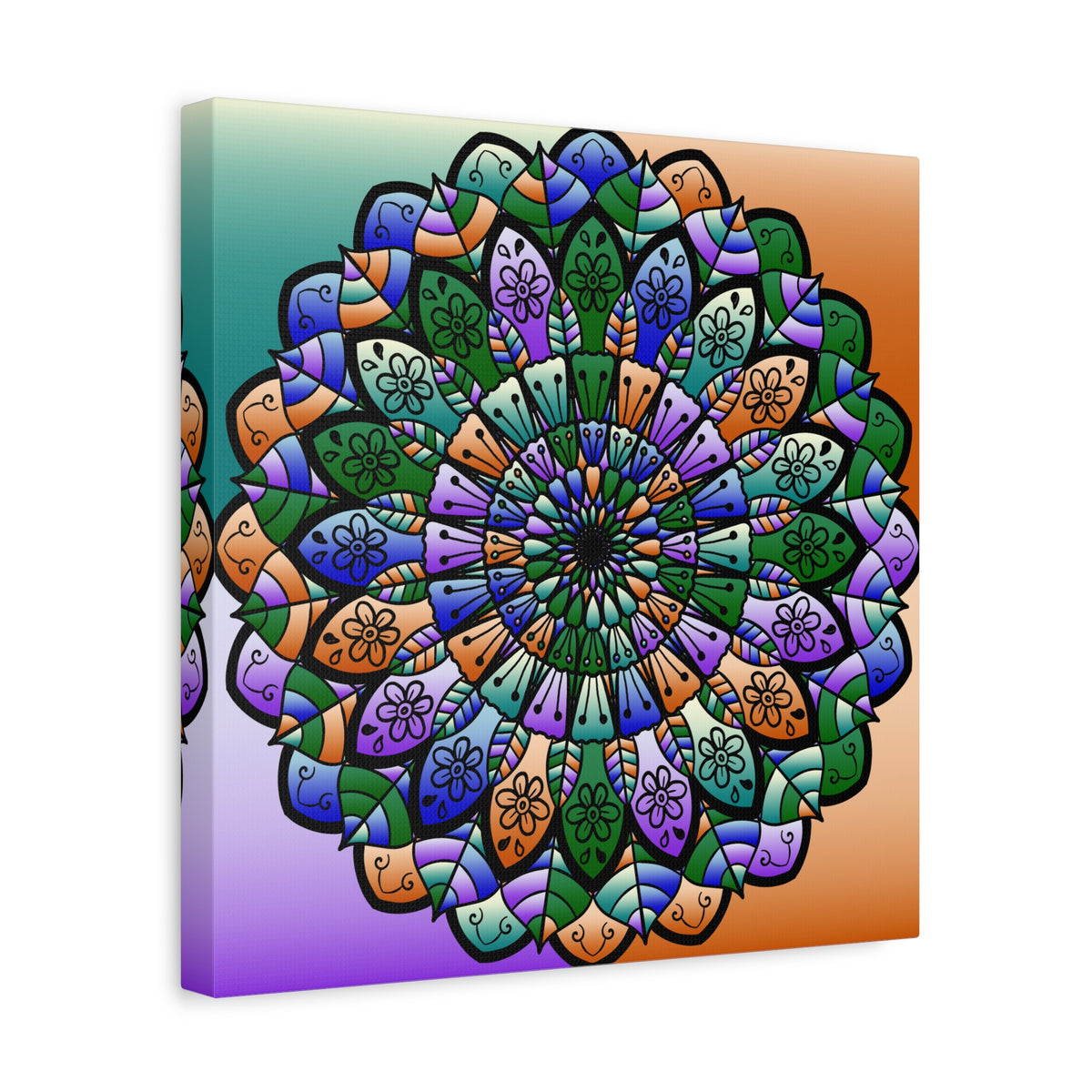 Colorful Mandala Wall Canvas — Stretched Matte Art