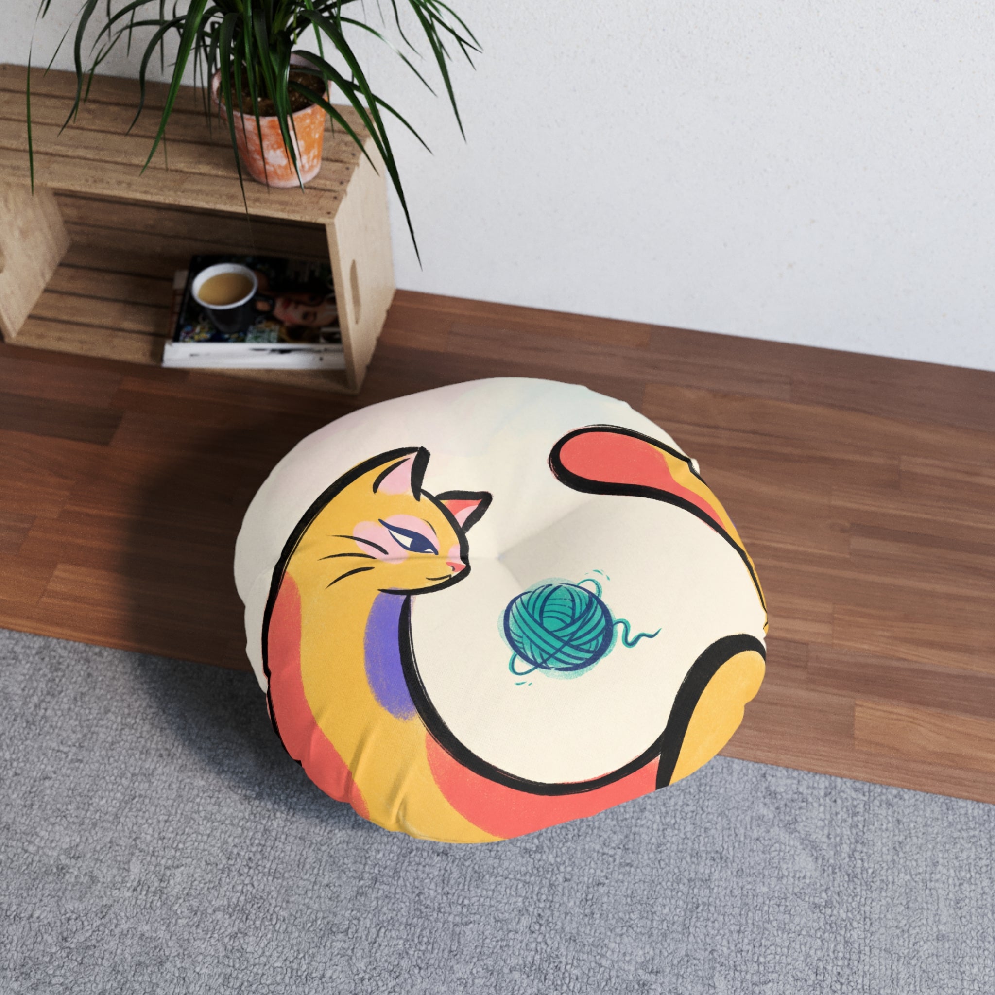 Crescent Dream Cat Floor Pillow