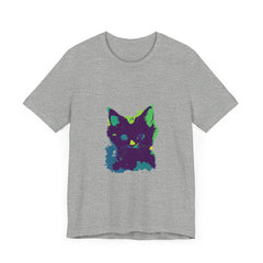 Neon Black Cat Mystery T-Shirt: A vibrant and mysterious shirt featuring a neon black cat design
