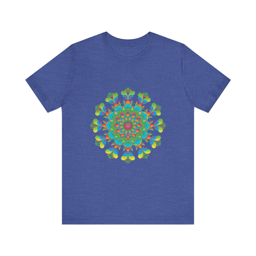 Colorful tie dye t-shirt featuring a psychedelic mandala design, perfect for a free-spirited and vibrant fashion statement