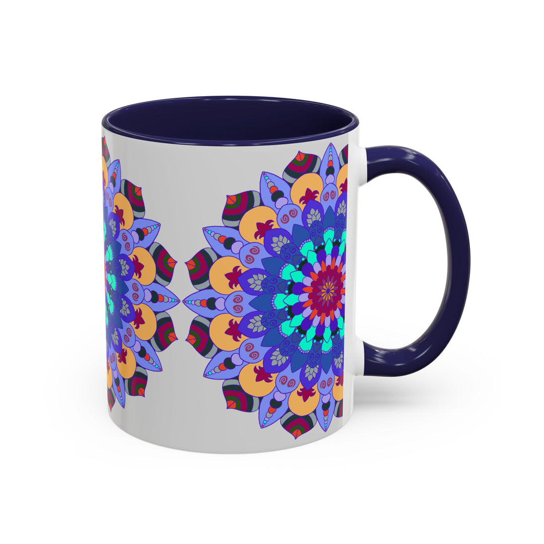 Colorful and symmetrical mandala art mug, a beautiful addition to your drinkware collection