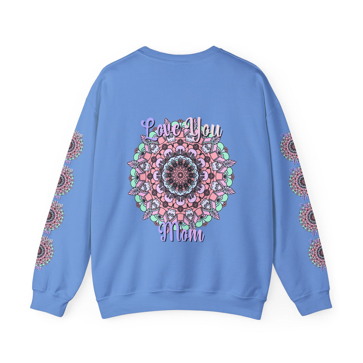Felpa girocollo ispirata al mandala per mamme in tenui colori pastello