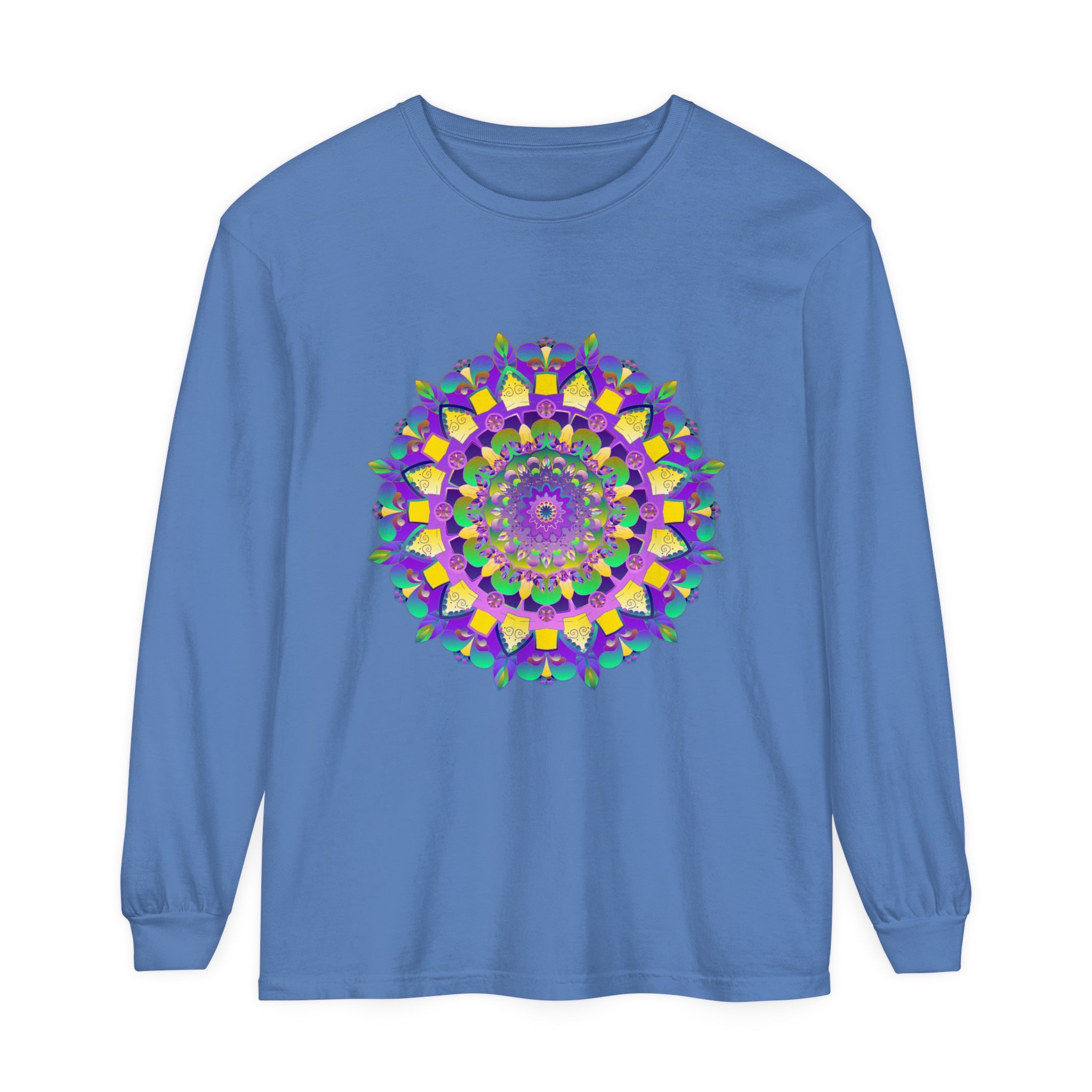 Colorful and intricate mandala design long sleeve t-shirt for men and women