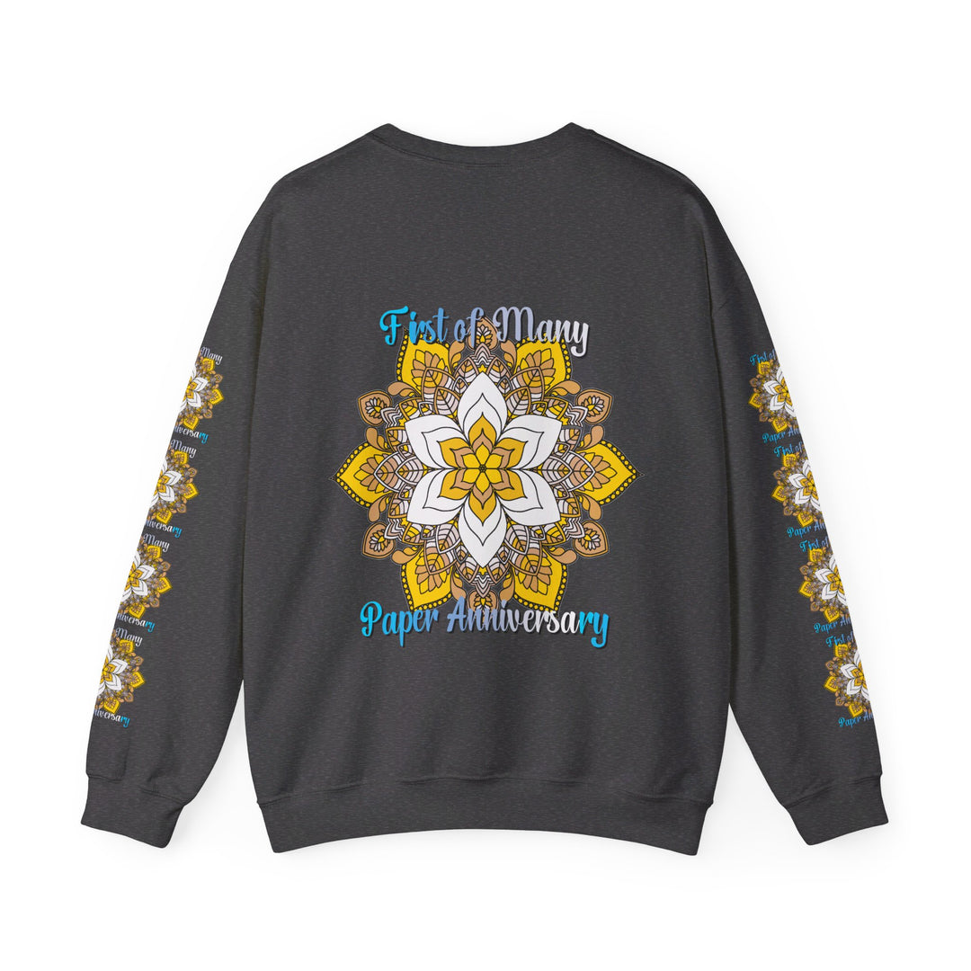 Comfortable crewneck sweatshirt featuring a unique and colorful mandala design