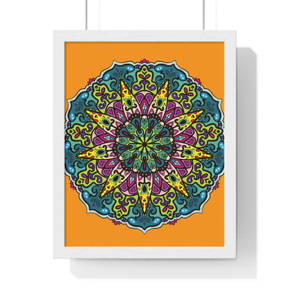 Intricate mandala design in bright orange, perfect for yoga and meditation space