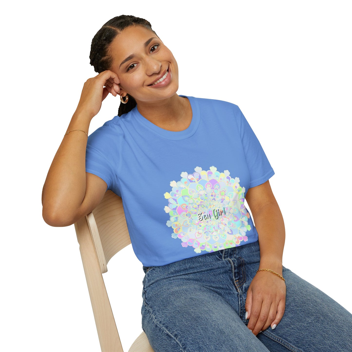 Colorful mandala t-shirt with a unique and intricate design for men and women