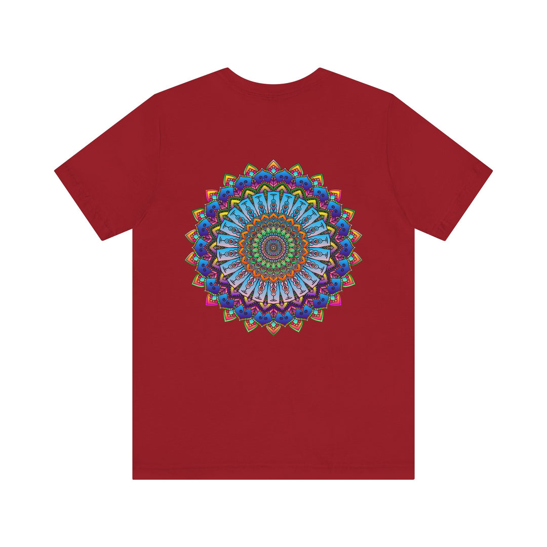 Vibrant Mandala Tee with intricate spiritual design promoting peace and harmony