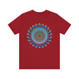 Vibrant Mandala Tee with intricate spiritual design promoting peace and harmony