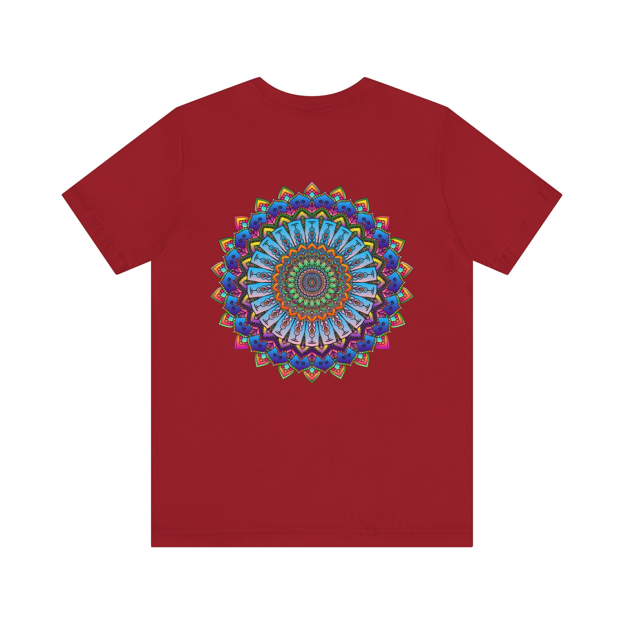 Vibrant Mandala Tee with intricate spiritual design promoting peace and harmony