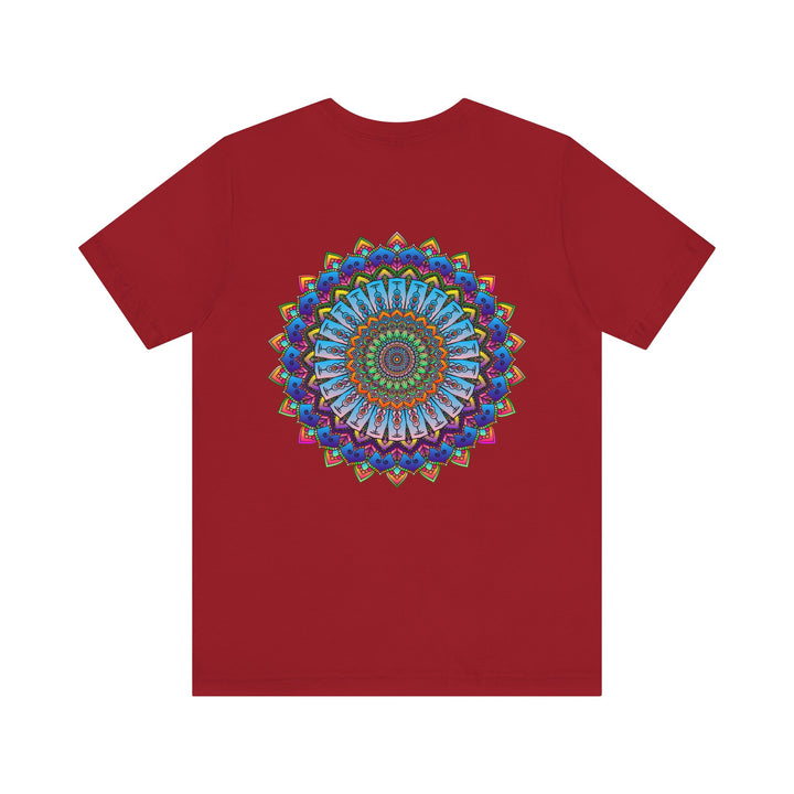 Vibrant Mandala Tee with intricate spiritual design promoting peace and harmony