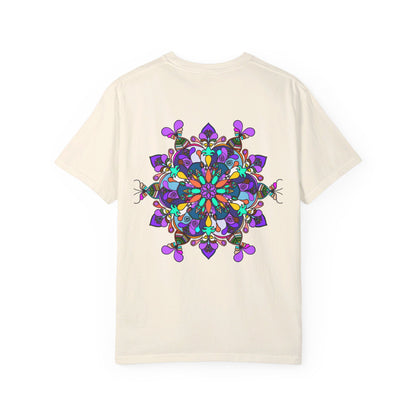 Unisex Mandala T-Shirt made of 100% Ring-Spun Cotton with Hand-Drawn Mandala Art, Garment-Dyed for Extra Comfort