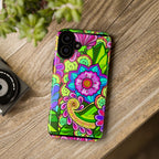 Floral Fantasy iPhone and Google Pixel Case in Bright Green Palette