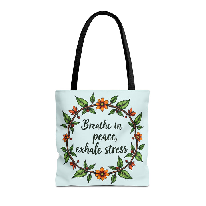 A beautiful floral crown tote bag with a serene and stylish design