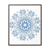 Beautiful Mandala Handmade Art in Steel Blue, Gallery Canvas Wraps, Vertical Frame