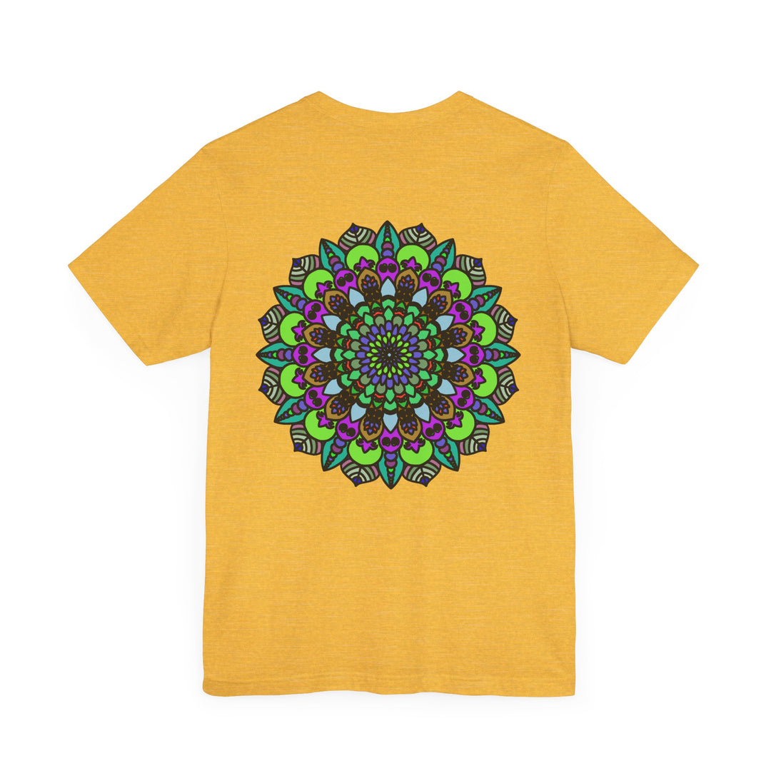 Colorful Mandala Peace Tee featuring intricate design and promoting spiritual harmony and tranquility, perfect for yoga and meditation