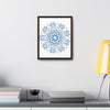 Beautiful steel blue mandala design wall art handcrafted on gallery canvas wraps with a vertical frame - perfect for adding a touch of artistic elegance to any space