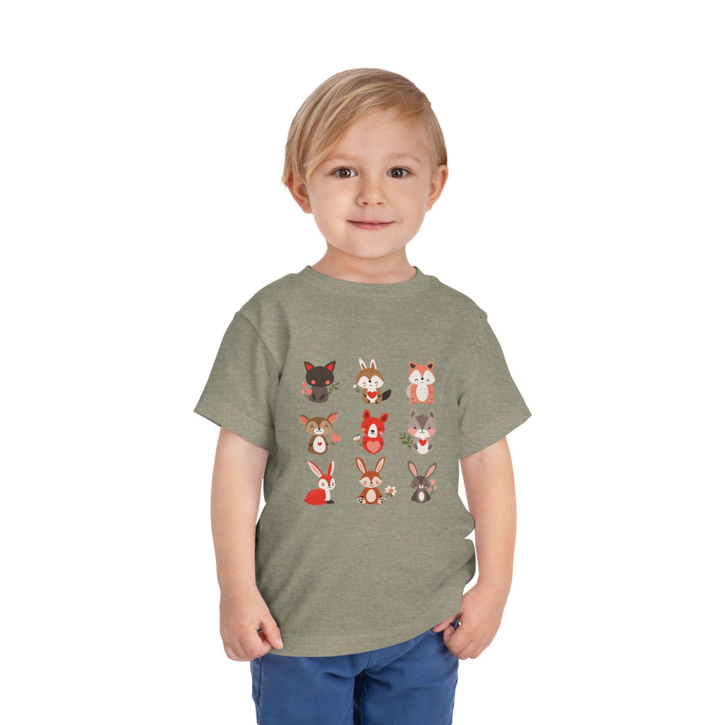 Animal Love Kleinkind T-Shirt, süße Cartoon Tiere T-Shirt für Kinder 