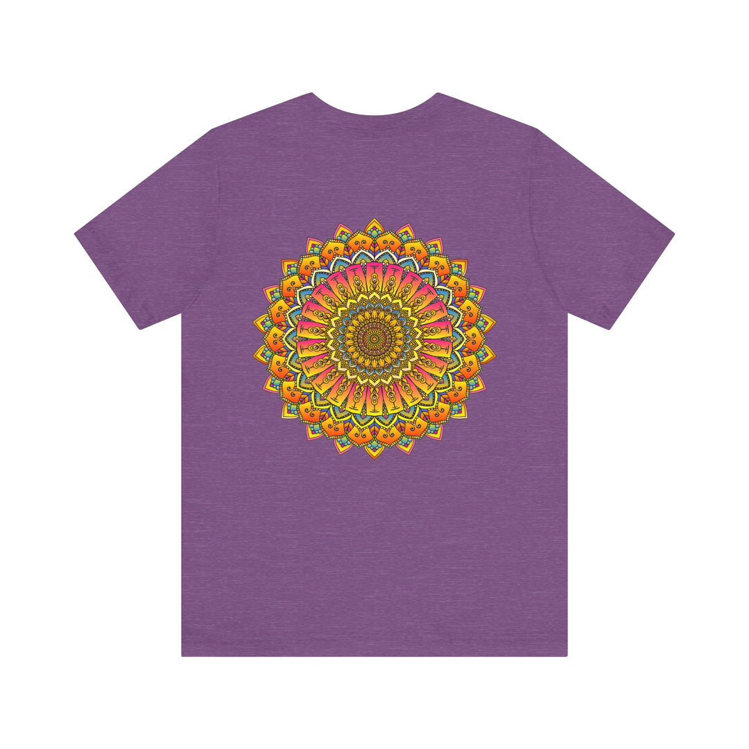 Vibrant Mandala Tee featuring intricate spiritual design for peace and harmony