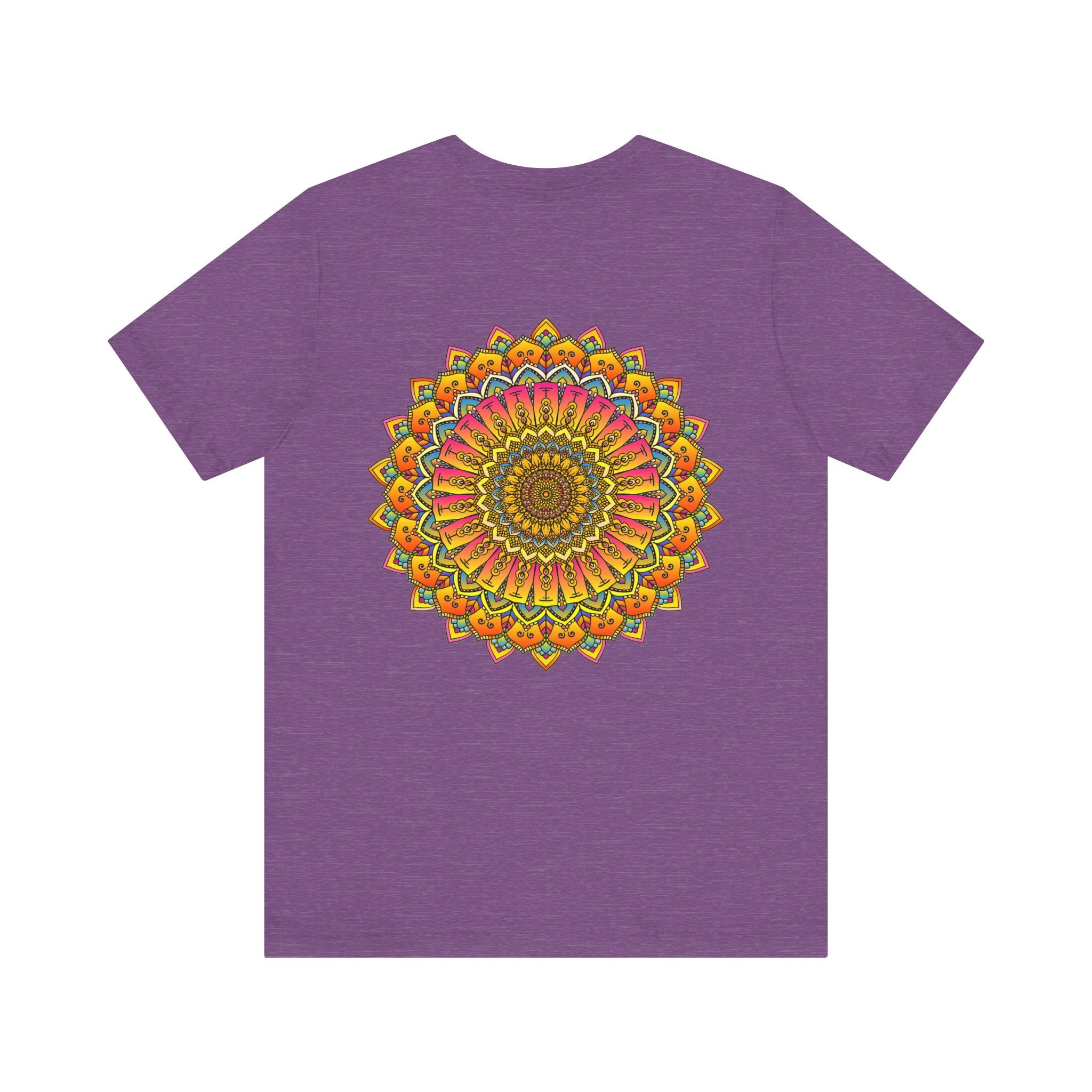 Vibrant Mandala Tee featuring intricate spiritual design for peace and harmony