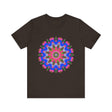 Vibrant and intricate geometric mandala design on colorful t-shirt
