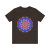 Vibrant and intricate geometric mandala design on colorful t-shirt