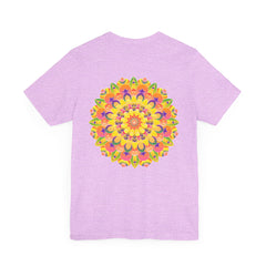 A colorful and intricately designed Vibrant Mandala Tee promoting peace and harmony