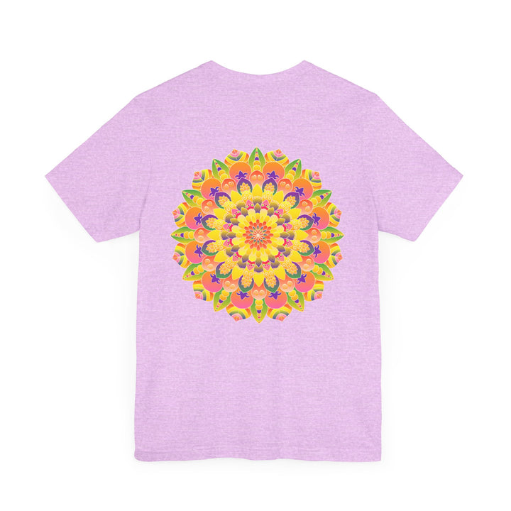 A colorful and intricately designed Vibrant Mandala Tee promoting peace and harmony