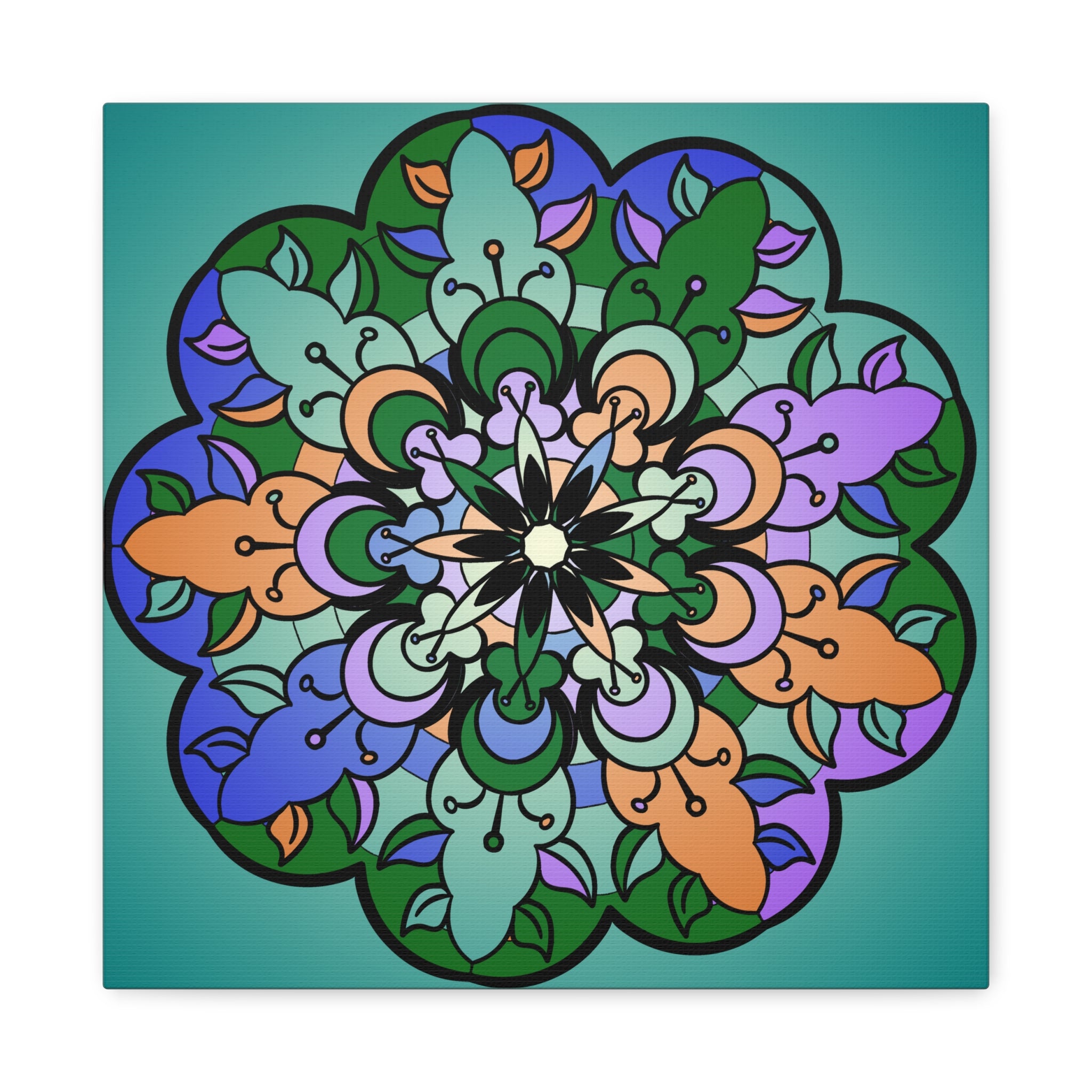 Floral Mandala Matte Canvas Wall Art
