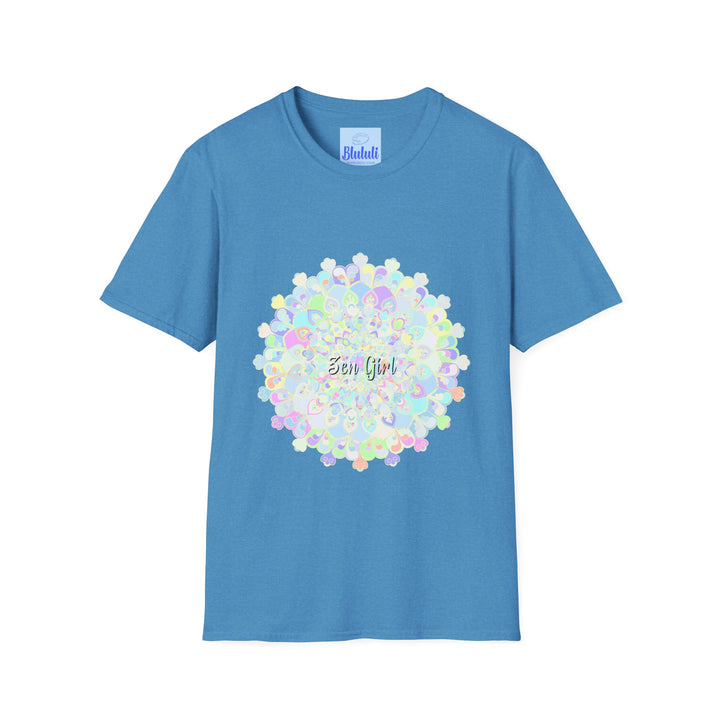 Colorful mandala t-shirt with a unique and intricate design for a stylish and trendy look