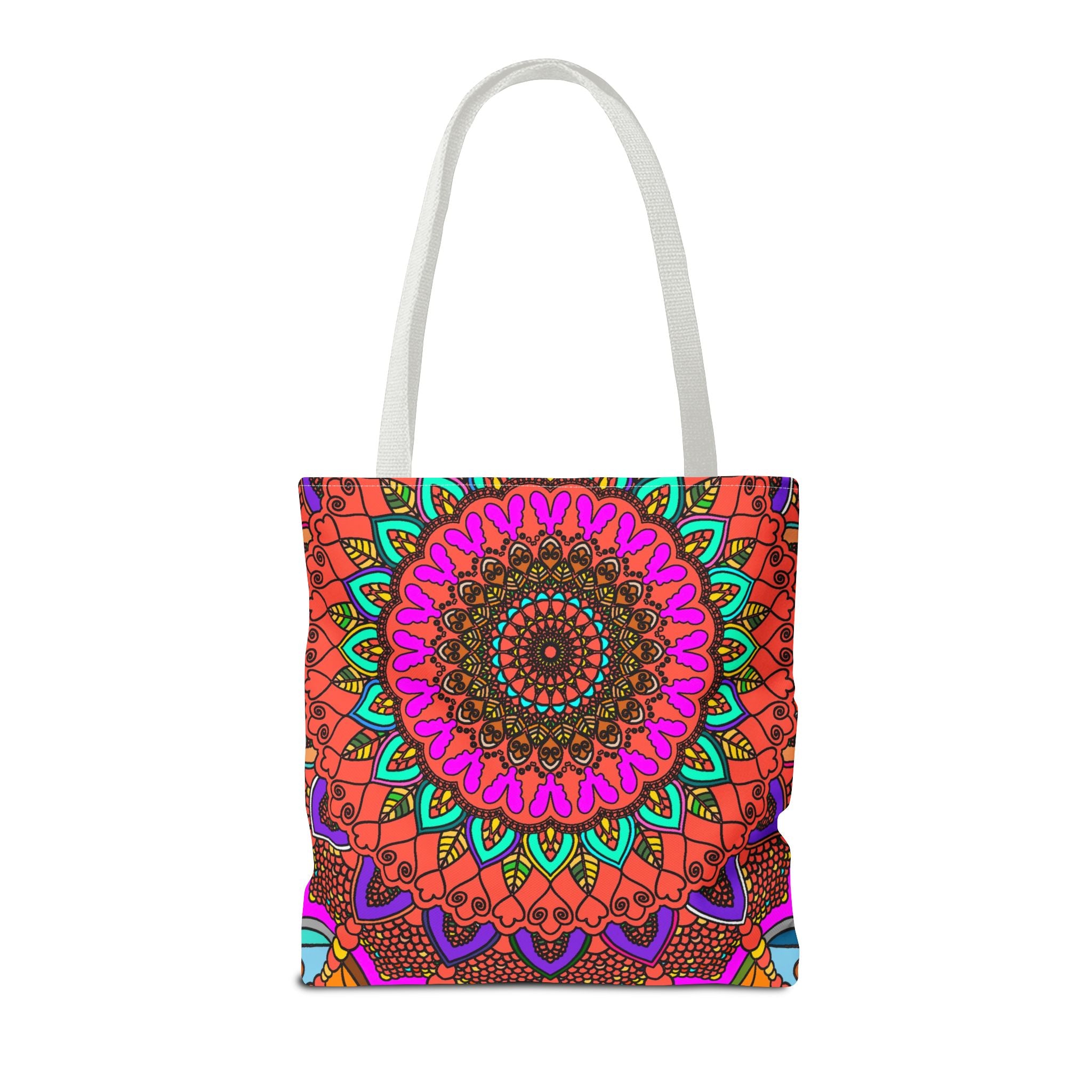 Borsa tote con mandala colorati – Stampa all-over in stile boho psichedelico