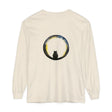 Black Cat Crescent Moon Halloween T-Shirt with spooky design and full moon backdrop