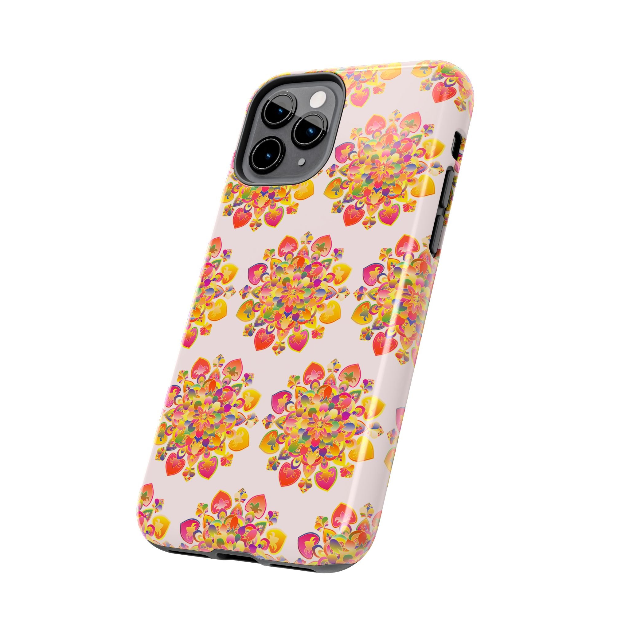 Phone Case - Hand-Drawn Mandala Art - Light Pink Long Description 37