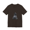 Black t-shirt with a mystical black cat design, perfect for cat lovers and fans of all things magical and mysterious