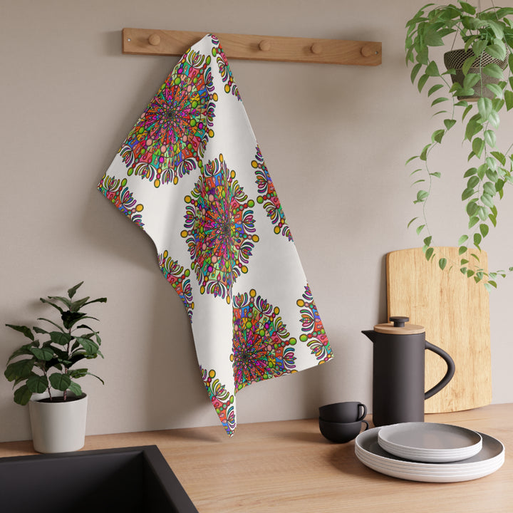 Intricate Mandala Design Cotton Tea Towels for Lively Kitchens