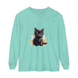 Black Kitten Watercolor Splash T-Shirt: A cute and stylish graphic tee featuring a playful black kitten surrounded by colorful watercolor splashes