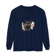 A close-up image of a black cat watercolor sprint unisex t-shirt, featuring vibrant splashes of color and a comfortable, relaxed fit