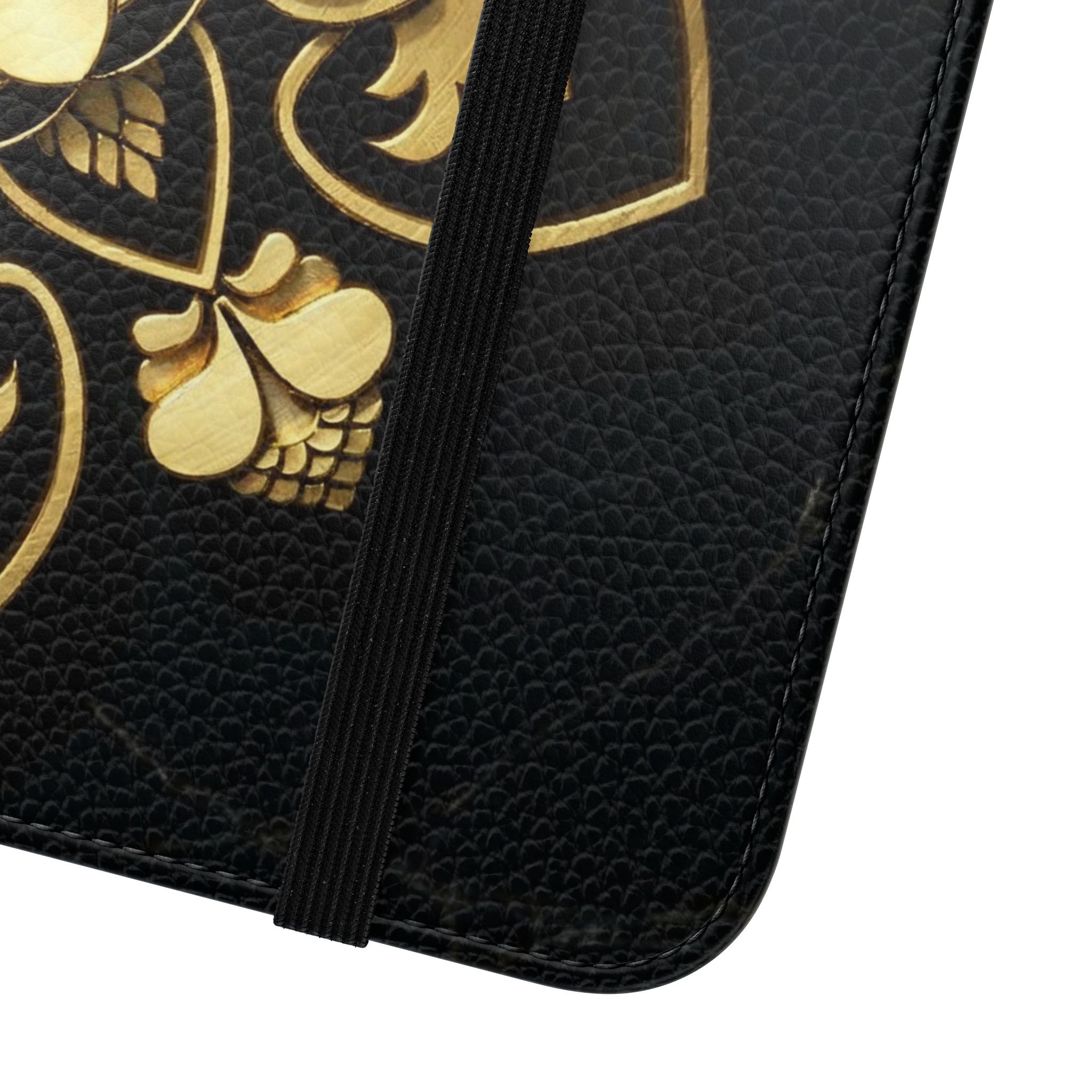 Gold Mandala Flip Phone Case – Luxury Floral Wallet Cover