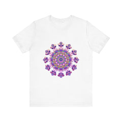 Intricate Floral Mandala Tee - Black: A beautiful black t-shirt featuring a detailed floral mandala design
