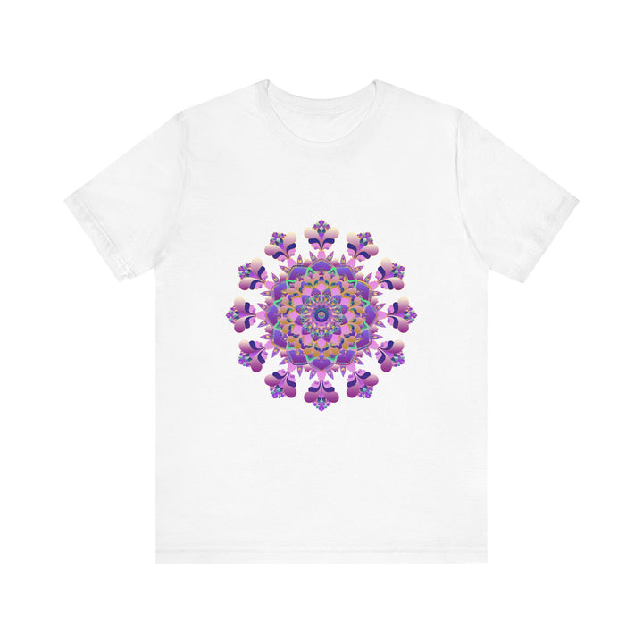 Intricate Floral Mandala Tee - Black: A beautiful black t-shirt featuring a detailed floral mandala design