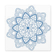 Handmade Mandala Art in Steel Blue with Matte Canvas, Stretched, 125 Frame for Wall Décor
