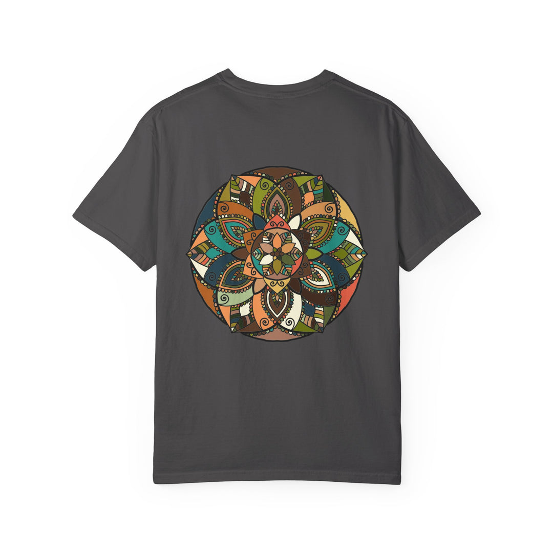 Mandala Earth Flora T-Shirt — Earthy Tones Geometric Art Tee