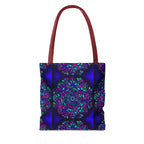 Kaleidoscope Mandala Tote Bag — Vibrant Neon Floral Pattern